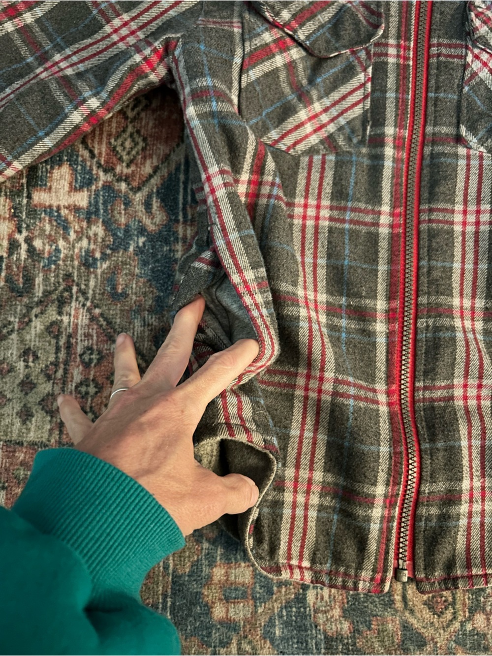 Hatley fleece lined flannel jacket, size 7 - Picture 3 of 5